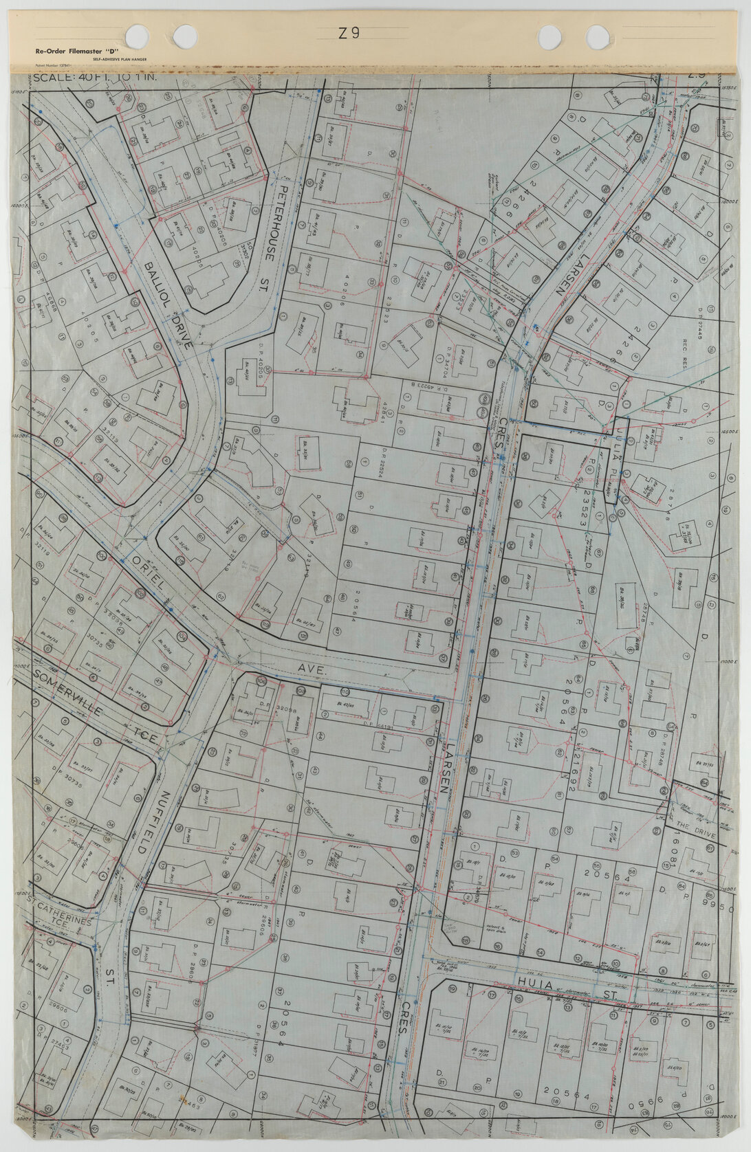Tawa 40 Foot to an Inch Record Sheet, sheet Z9