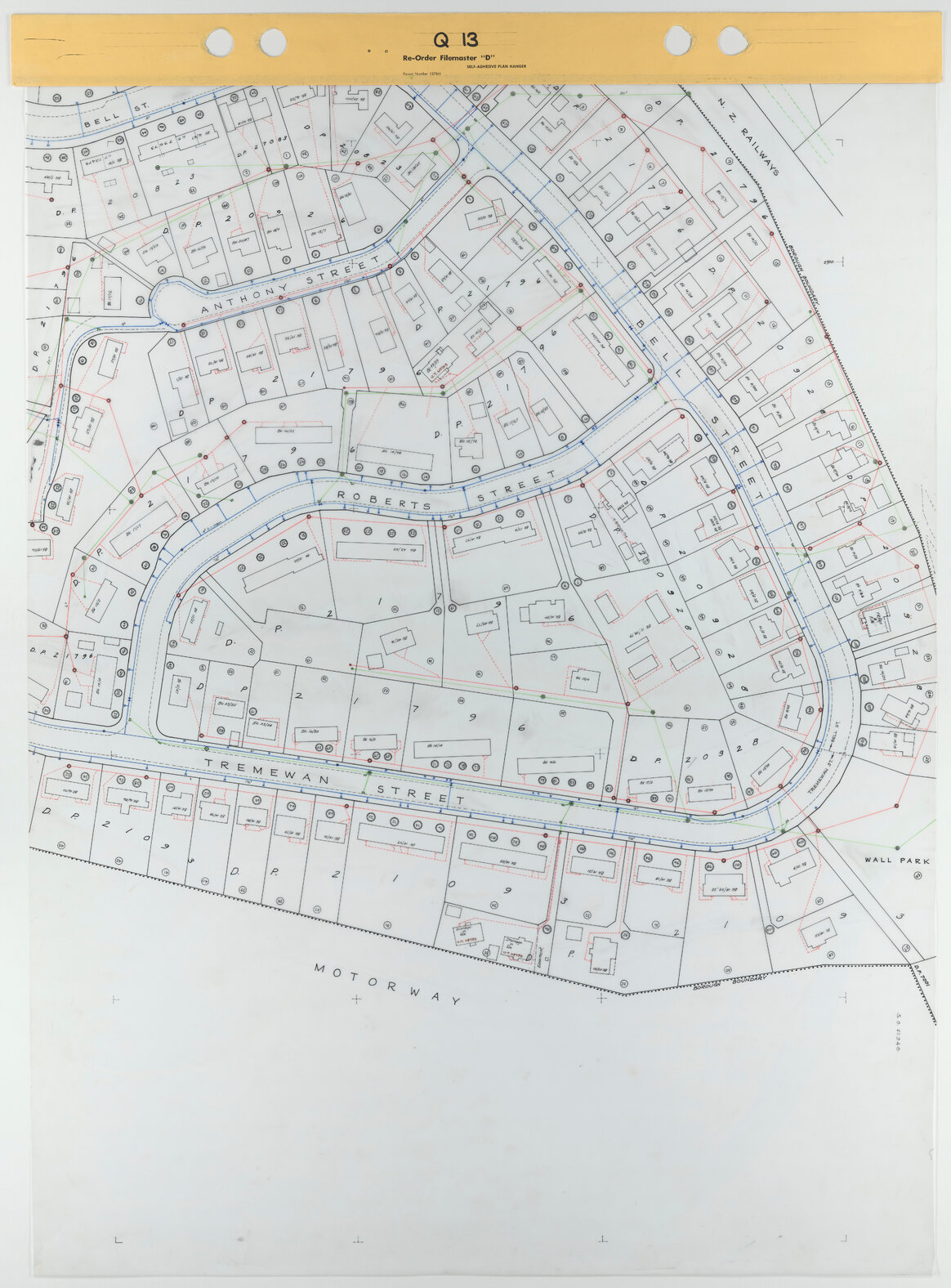 Tawa 1 to 500 Footprint map, Sheet Q13