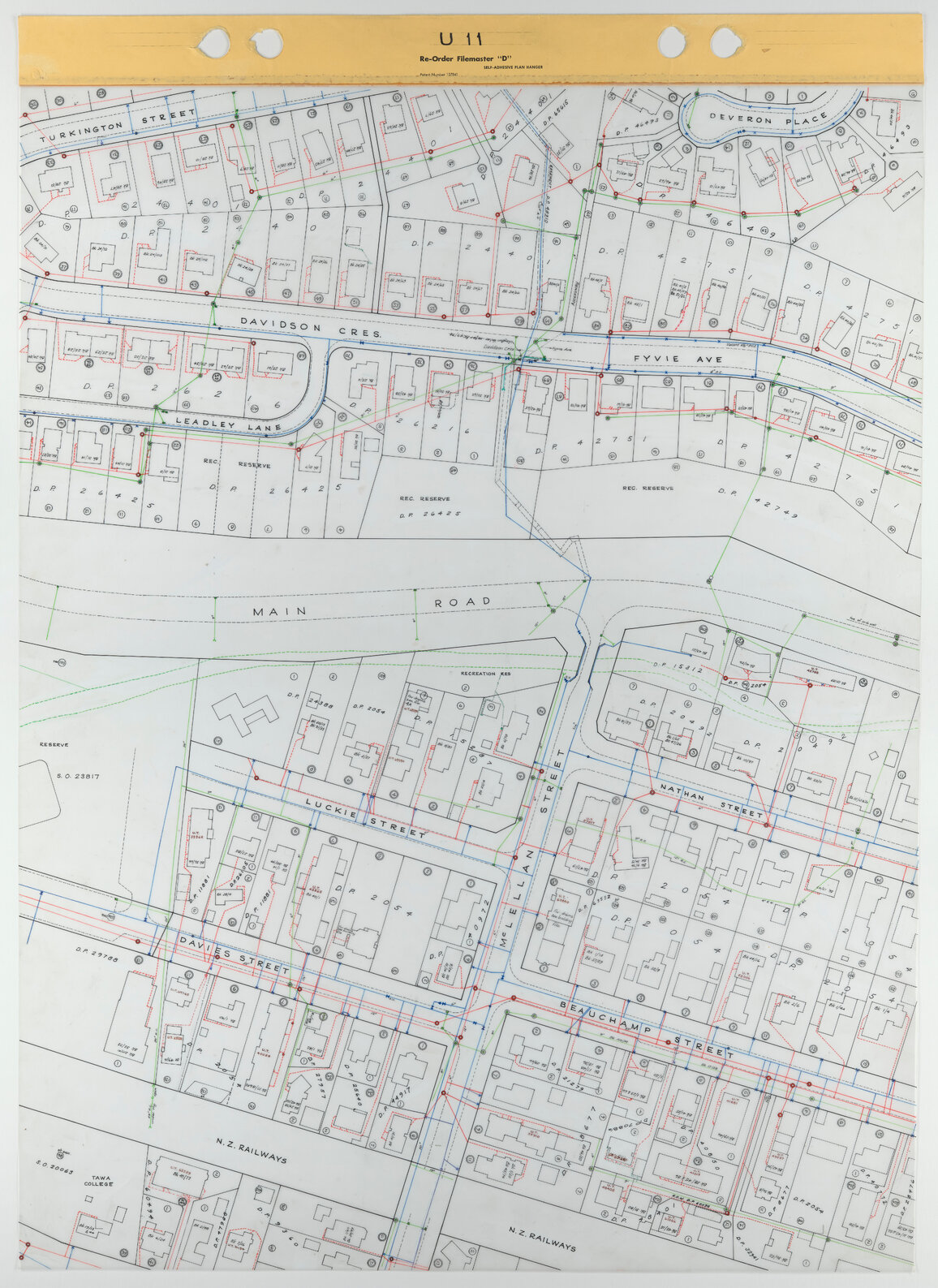 Tawa 1 to 500 Footprint map, Sheet U11
