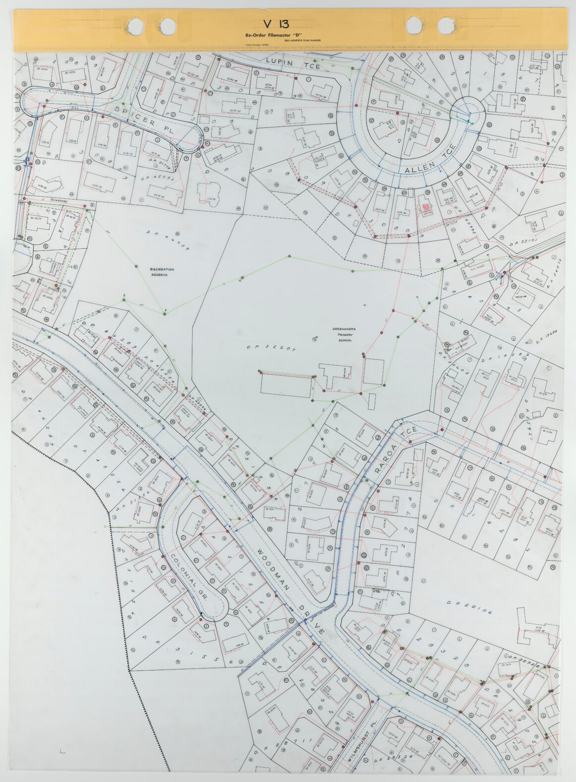 Tawa 1 to 500 Footprint map, Sheet V13