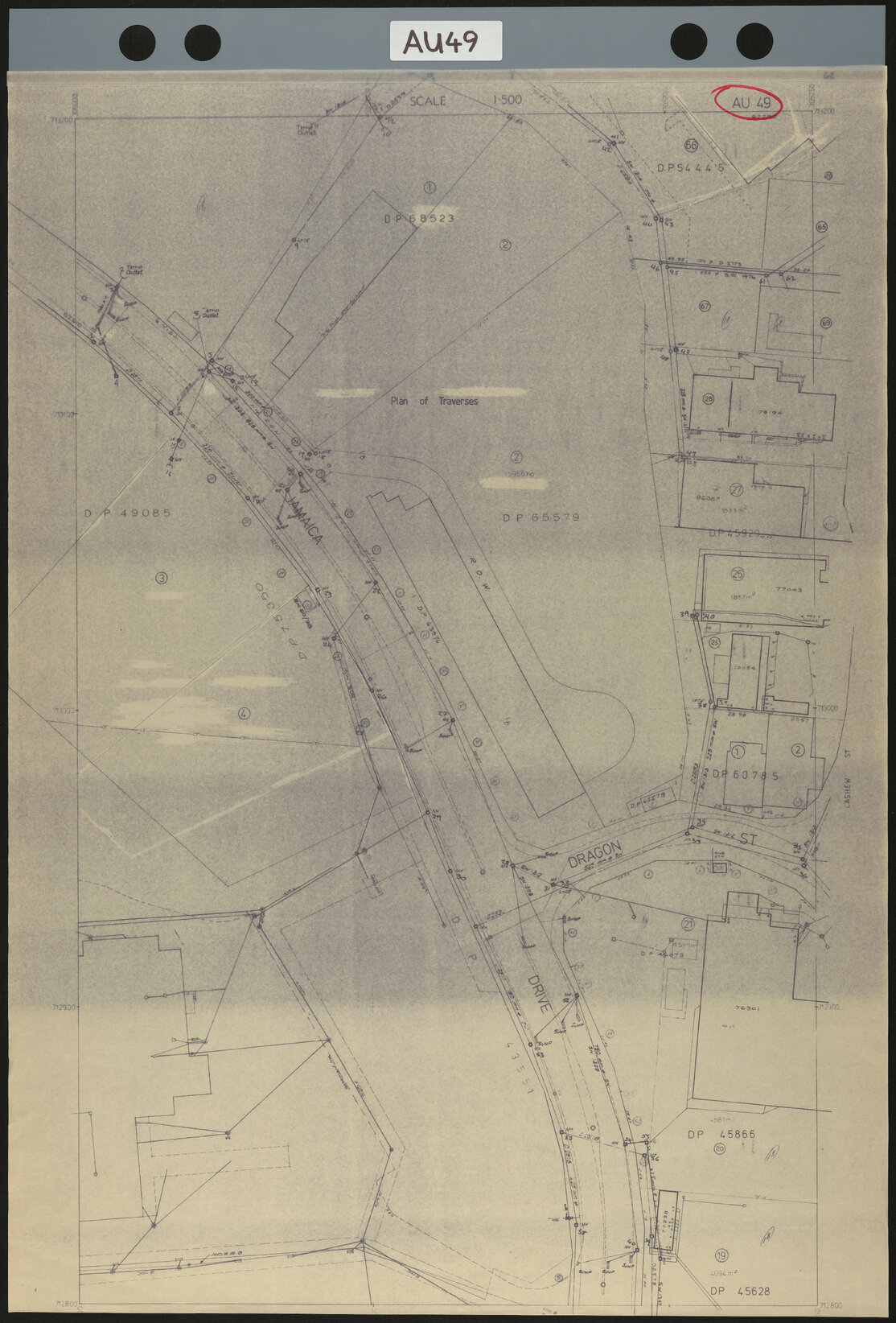 Tawa 1 to 500 Footprint map, Sheet AU49