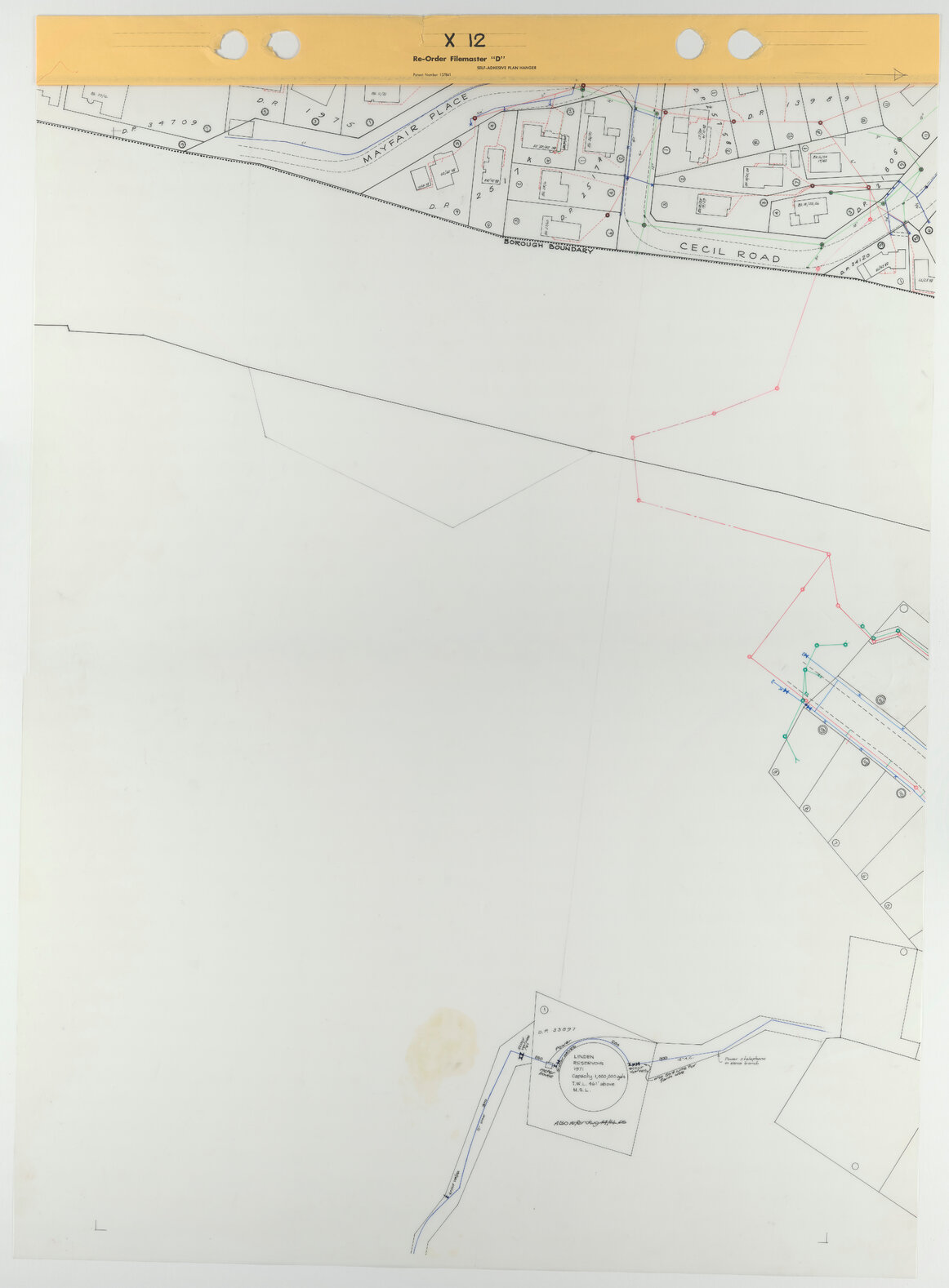 Tawa 1 to 500 Footprint map, Sheet X12