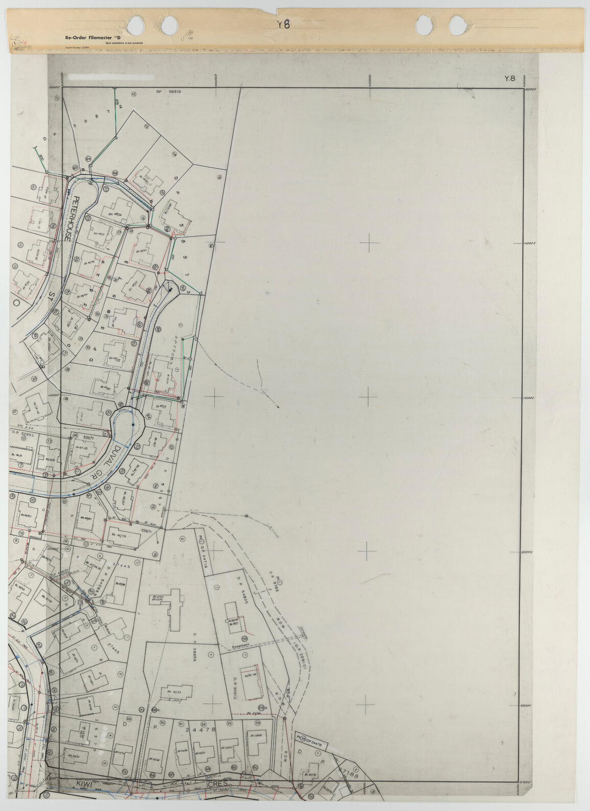 Tawa 1 to 500 Footprint map, Sheet Y8