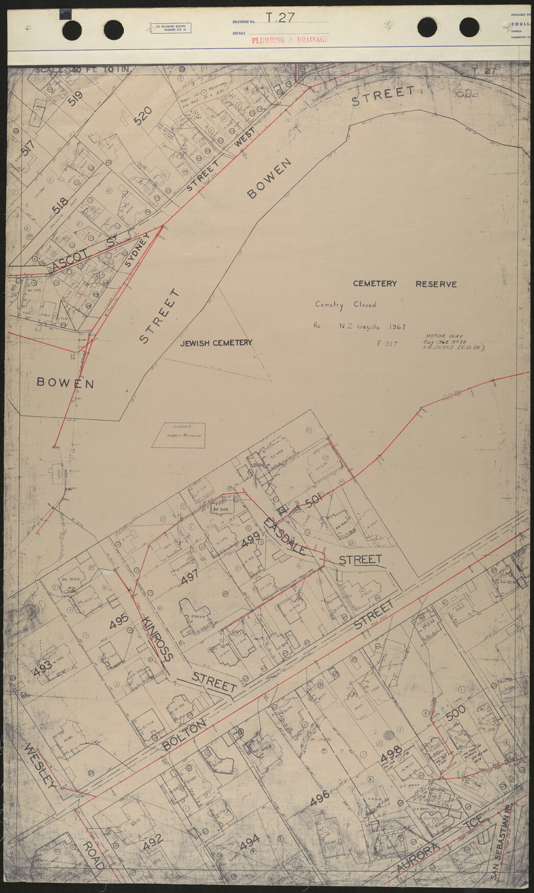 40 Foot to an Inch Record Sheet, sheet T27
