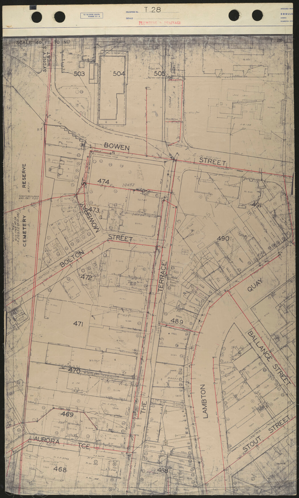 40 Foot to an Inch Record Sheet, sheet T28