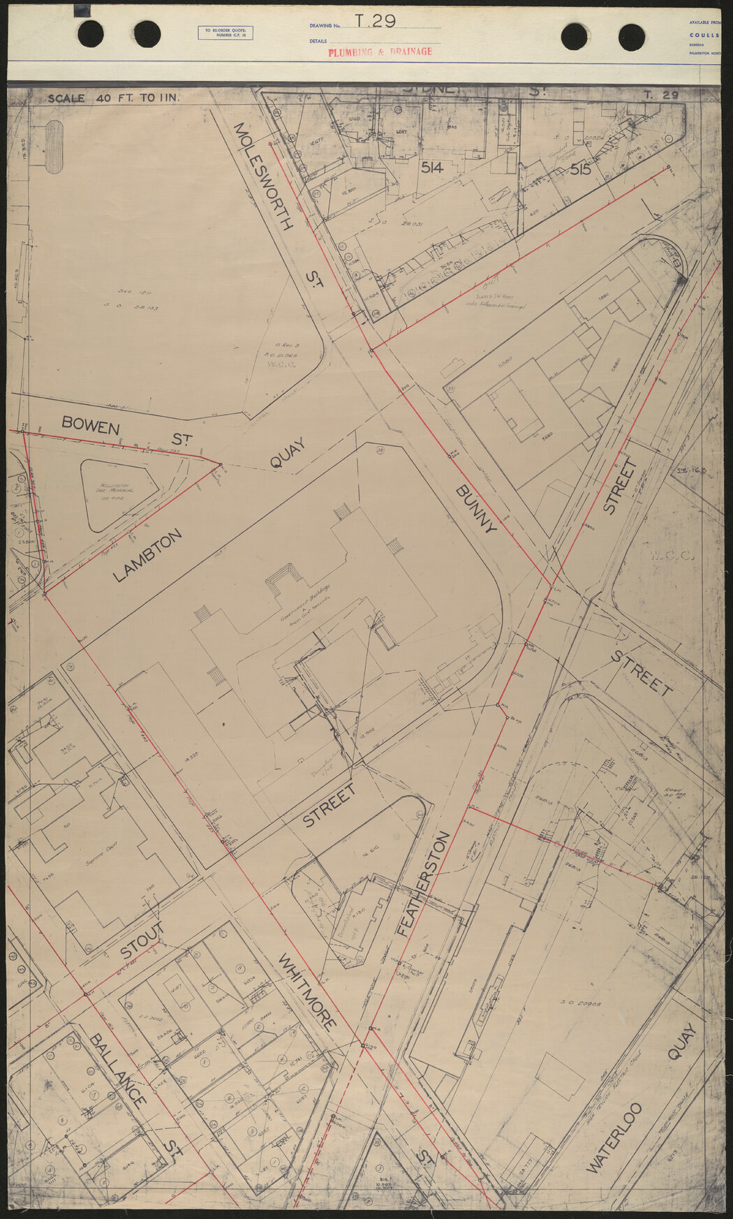 40 Foot to an Inch Record Sheet, sheet T29