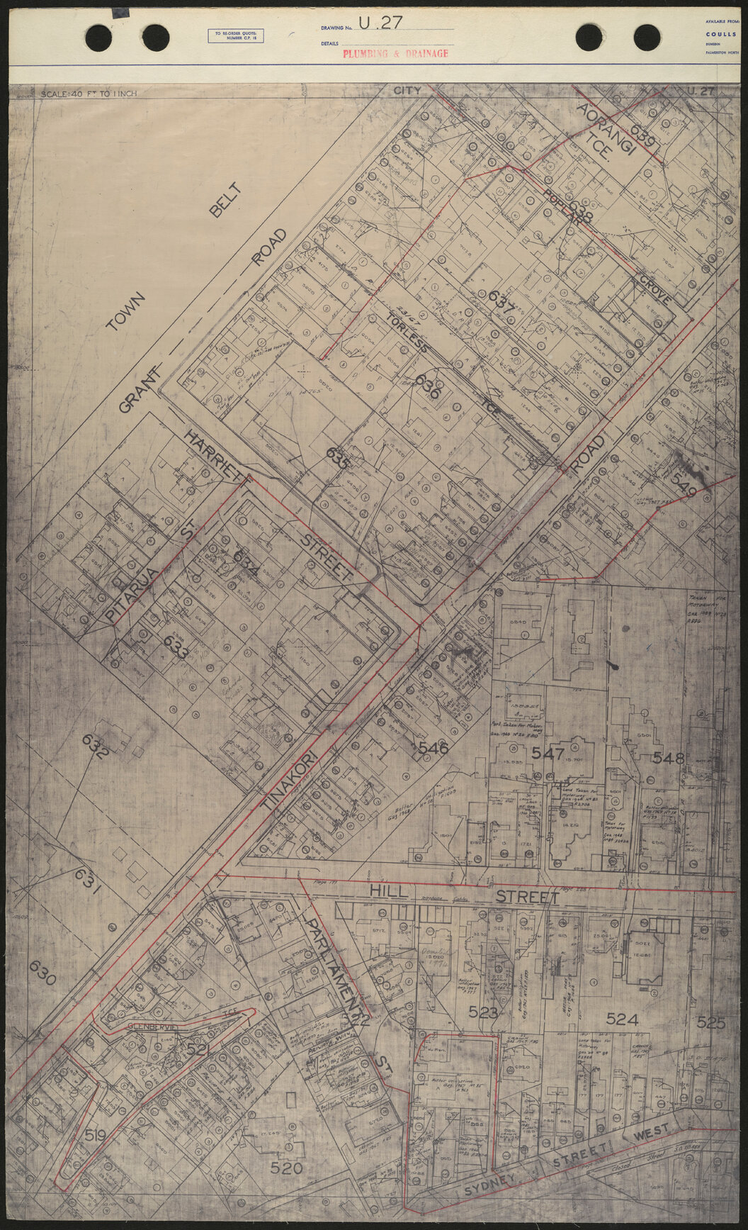 40 Foot to an Inch Record Sheet, sheet U27