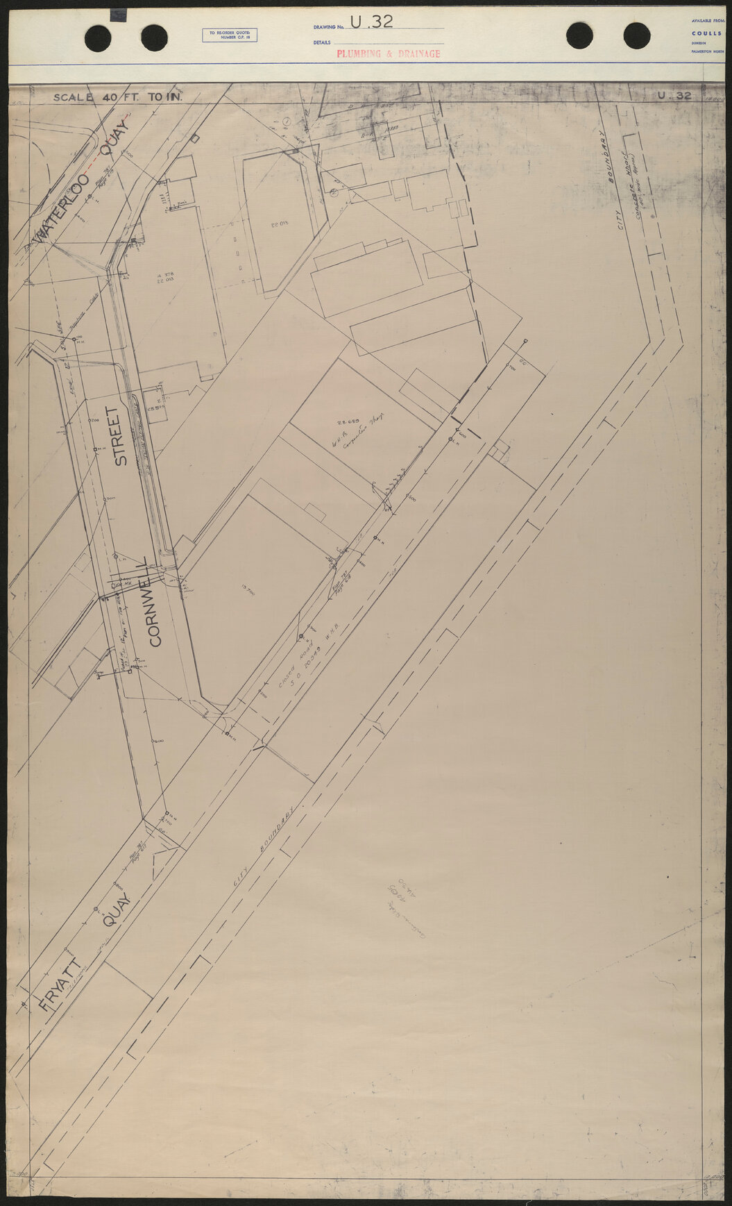 40 Foot to an Inch Record Sheet, sheet U32