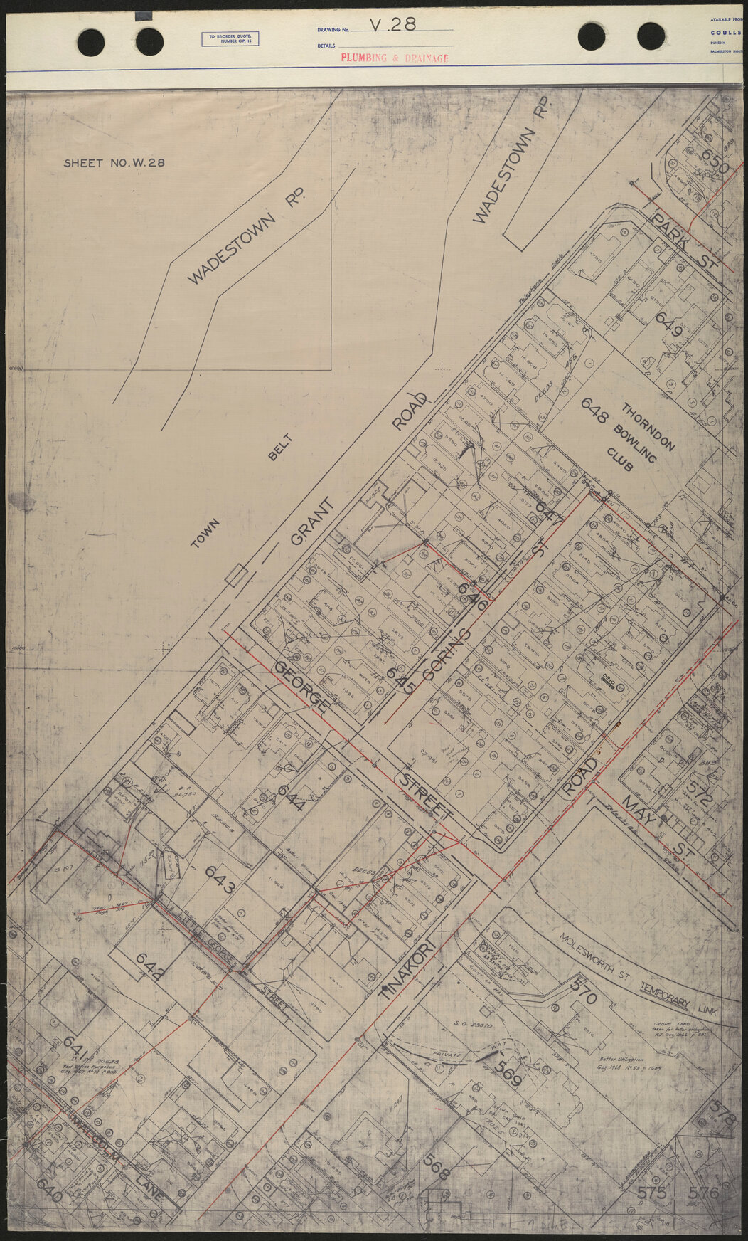 40 Foot to an Inch Record Sheet, sheet V28