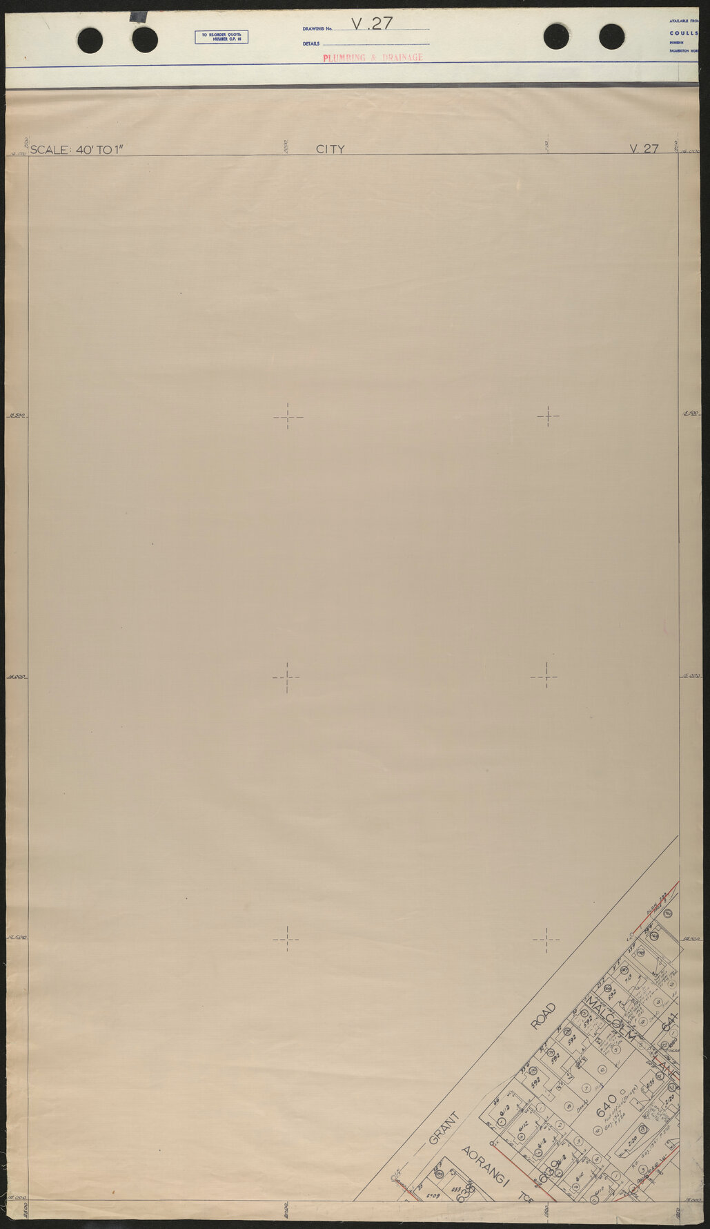 40 Foot to an Inch Record Sheet, sheet V27
