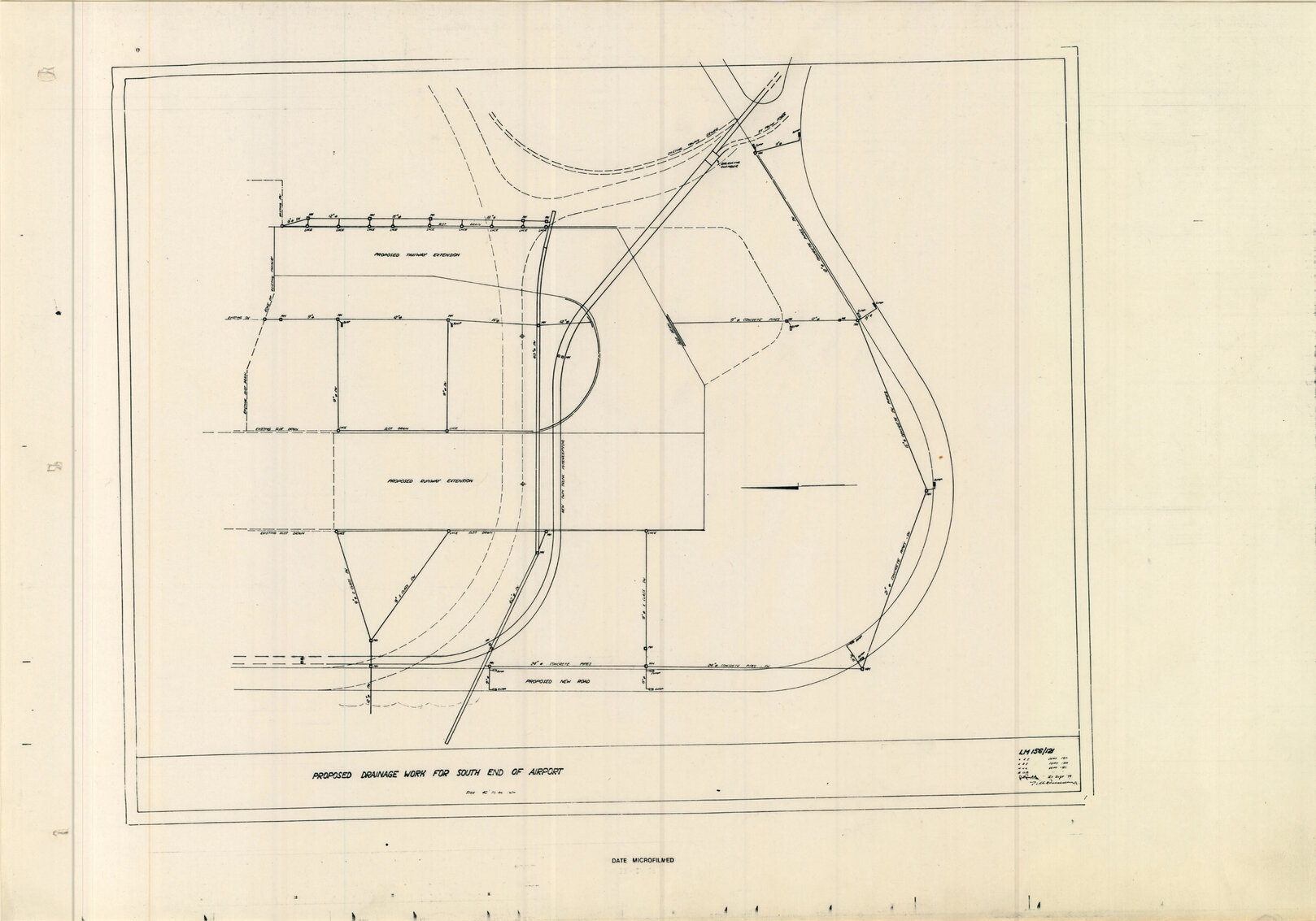 Proposed drainage work for south end of airport