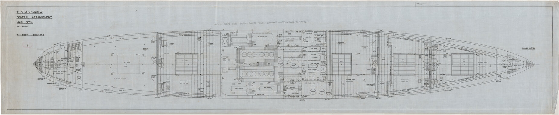 TSMV Matua, general arrangements, main deck