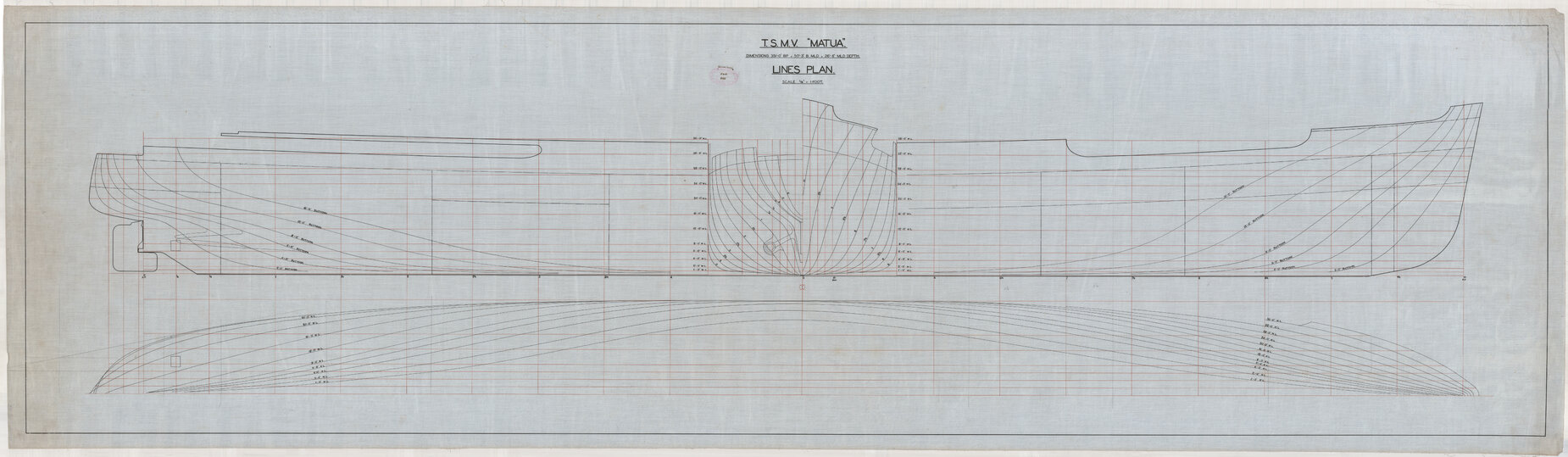 TSMV Matua, lines plan