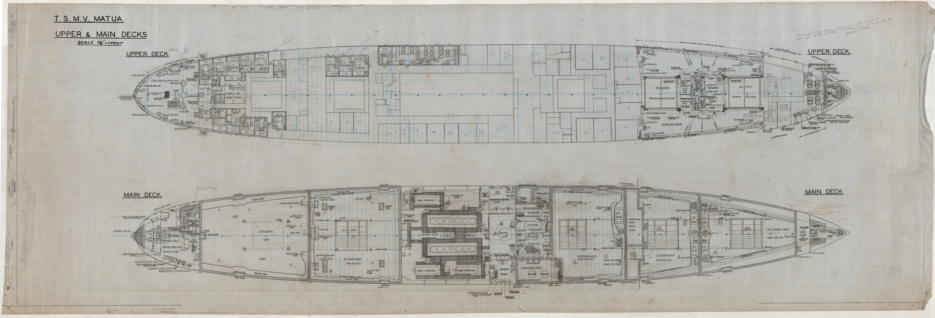 TSMV Matua, upper and main decks