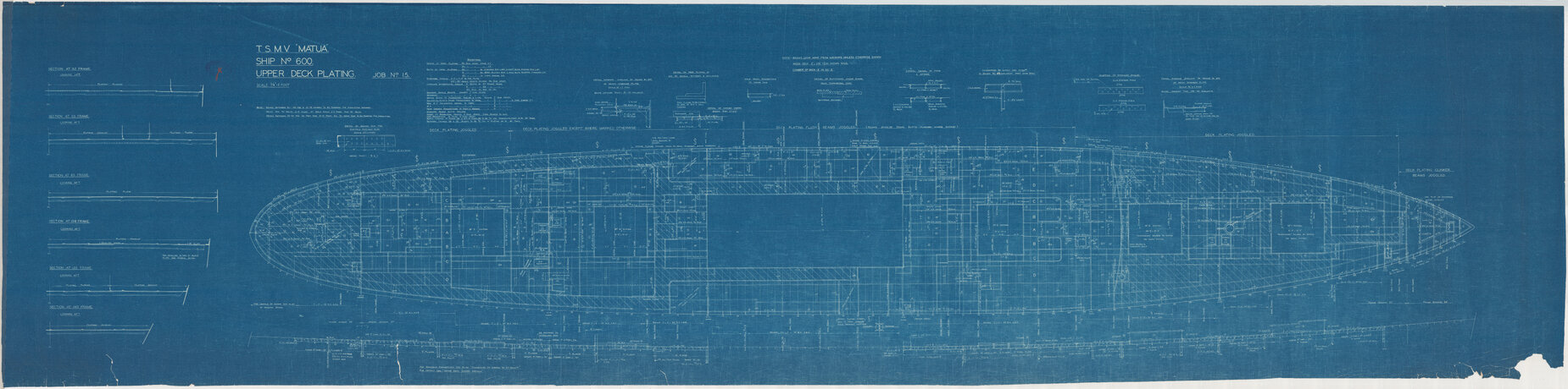 TSMV Matua, upper deck plating