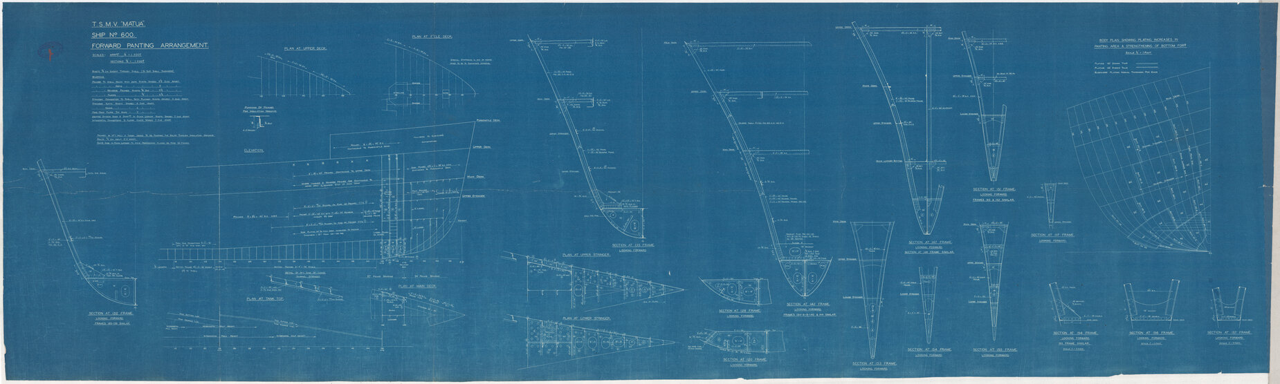 TSMV Matua, forward panting arrangement
