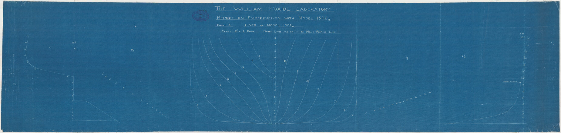 The William Froude Laboratory report on experiments with model 1502b