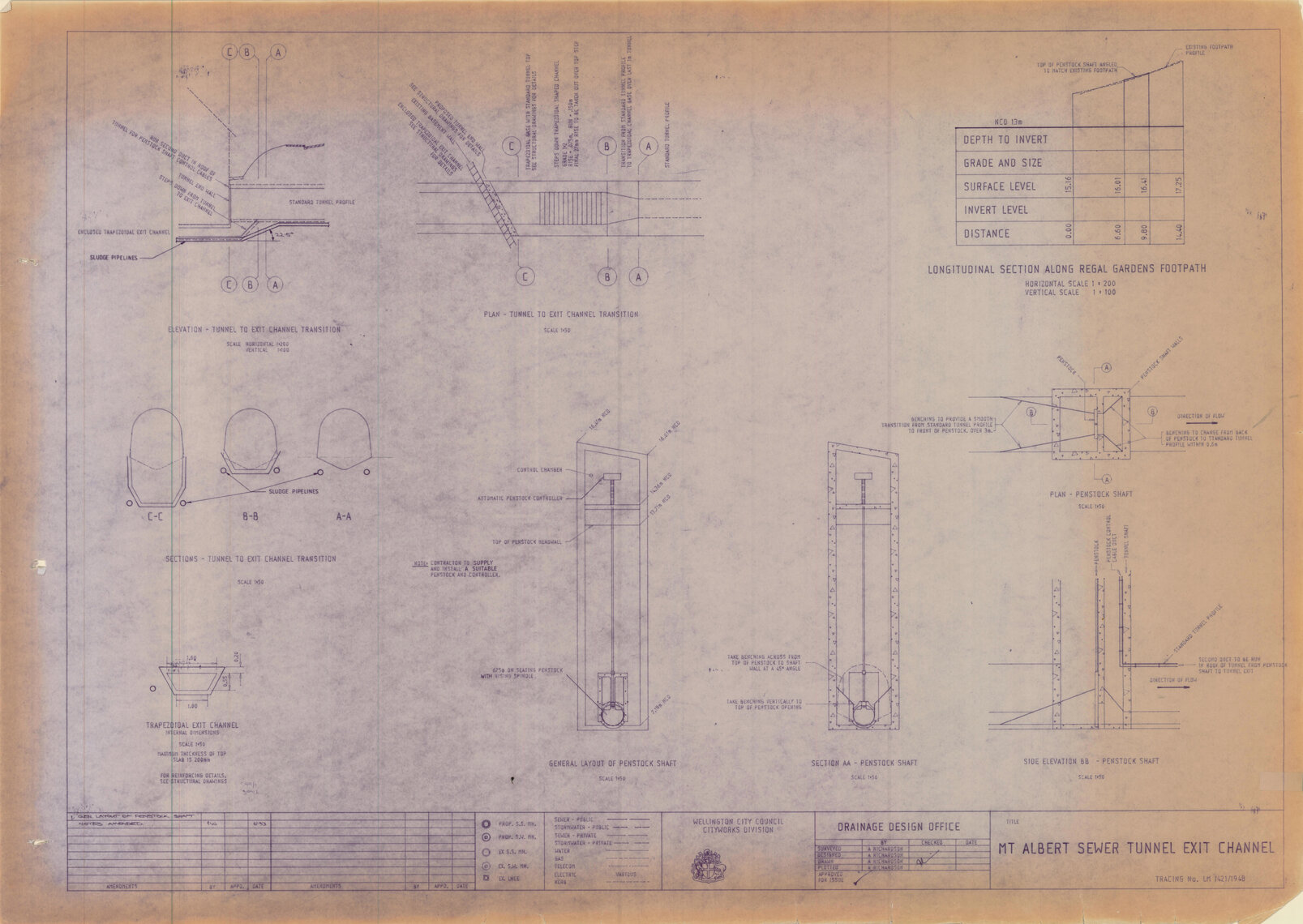 Mt Albert sewer tunnel exit channel