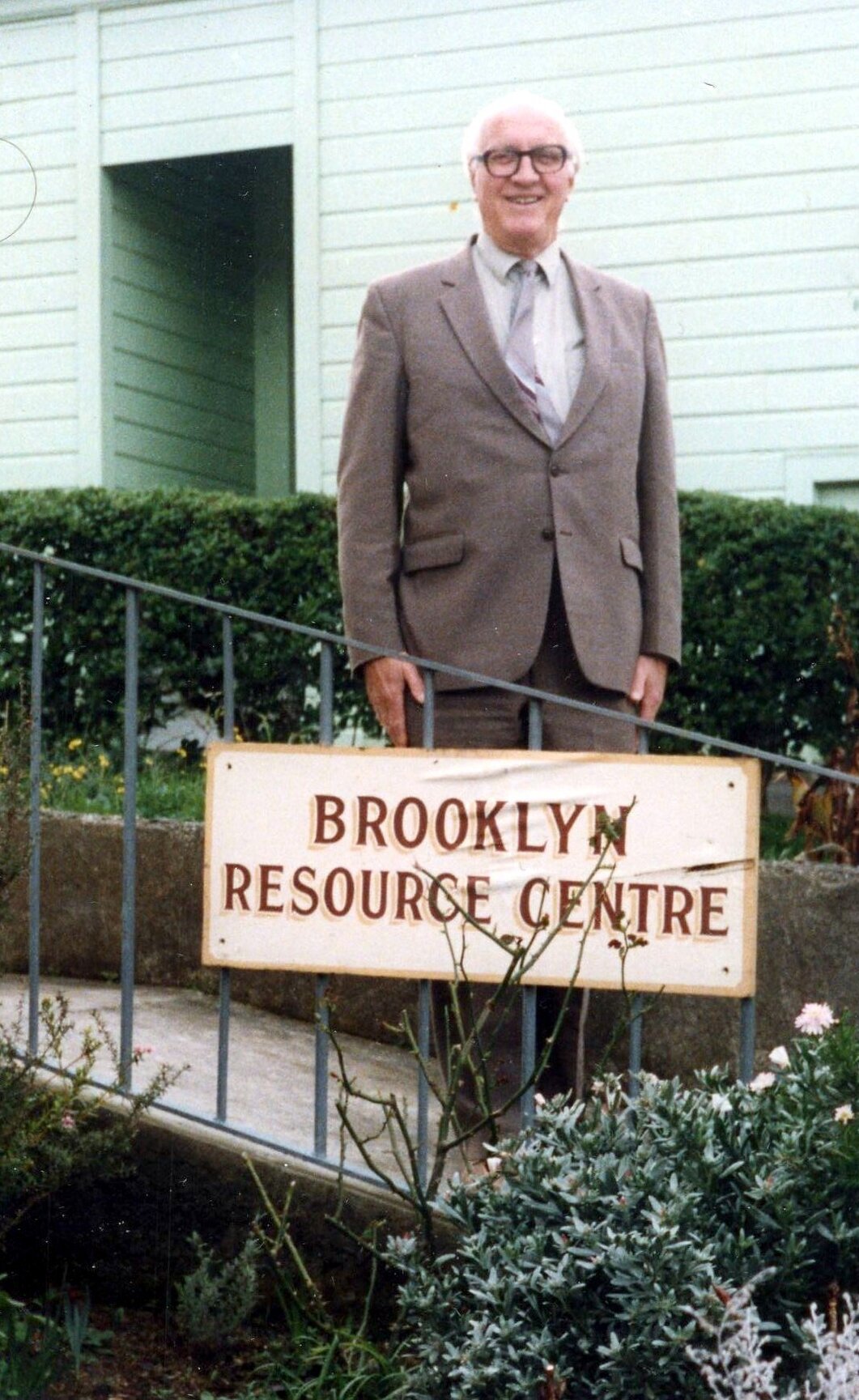 Person standing at front of Brooklyn Resource Centre
