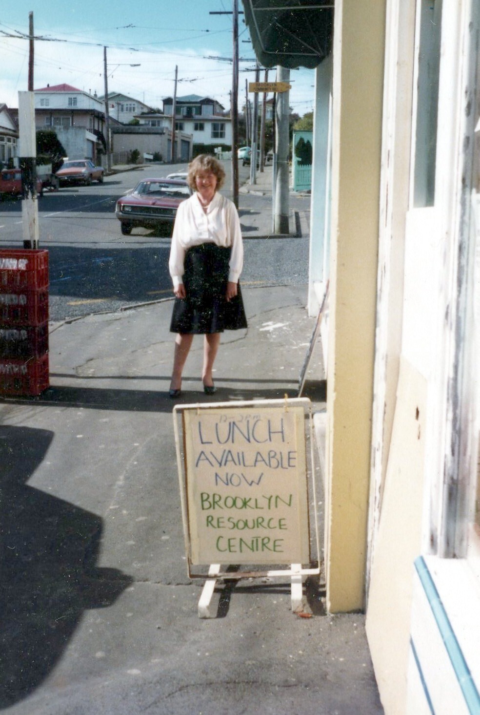 Sign advertising food for Brooklyn Resource Centre
