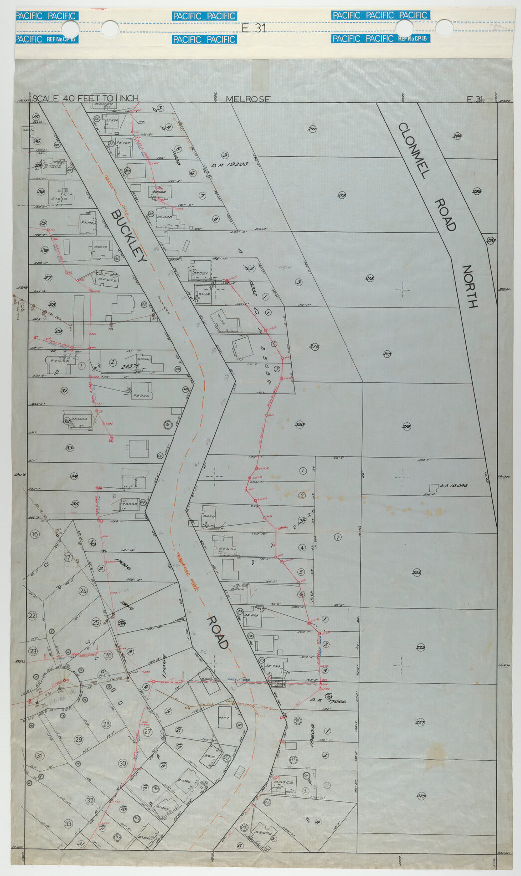 40 Foot to an Inch Record Sheet, sheet E31