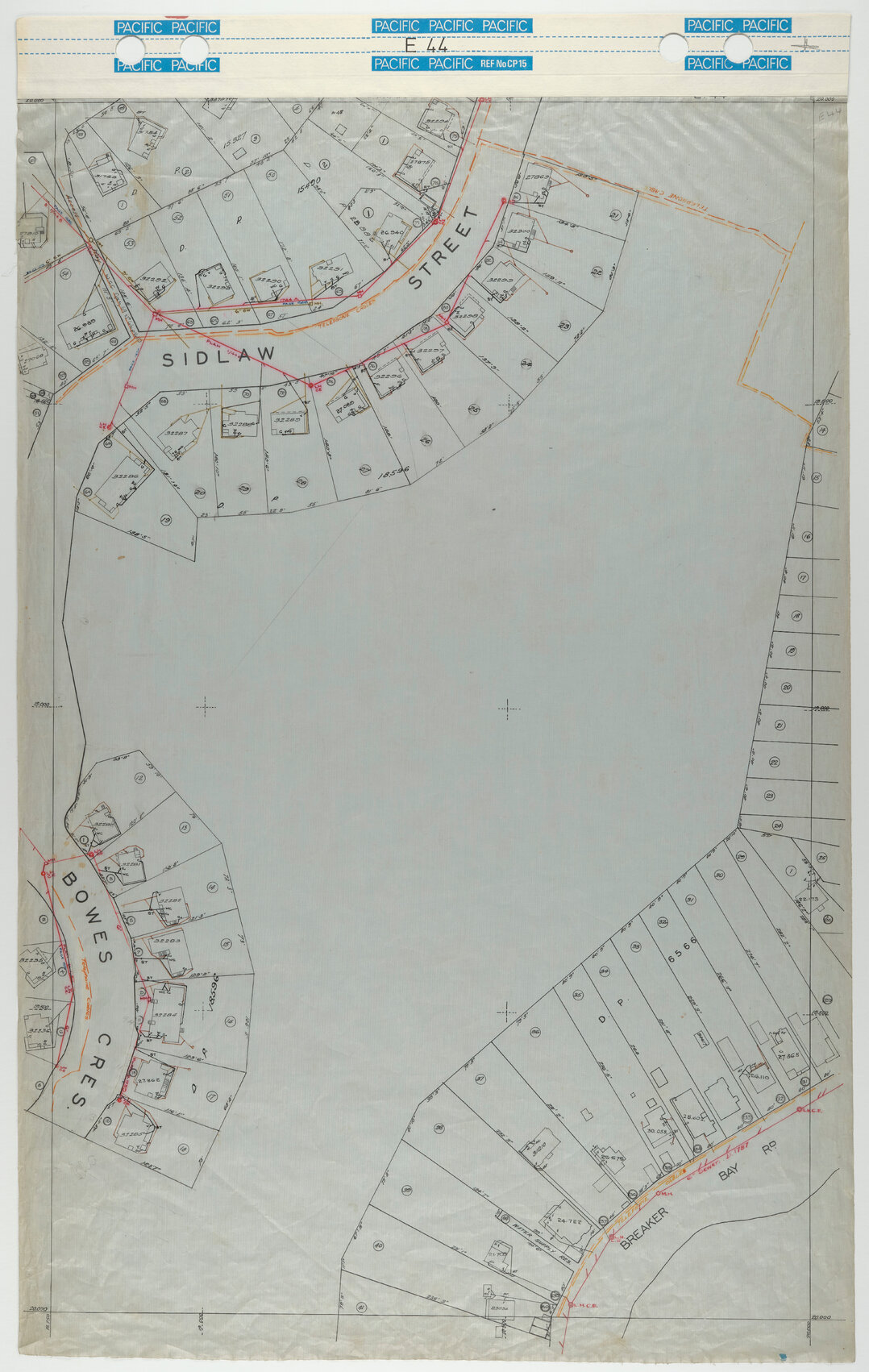 40 Foot to an Inch Record Sheet, sheet E44