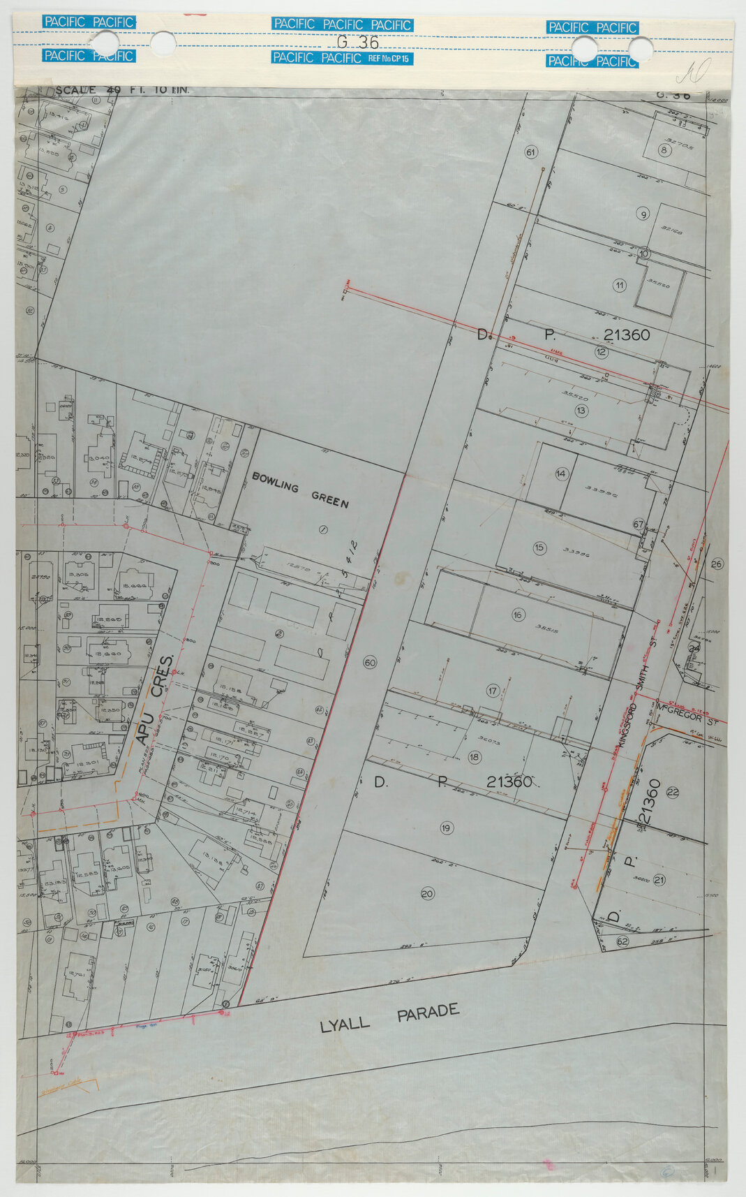 40 Foot to an Inch Record Sheet, sheet G36