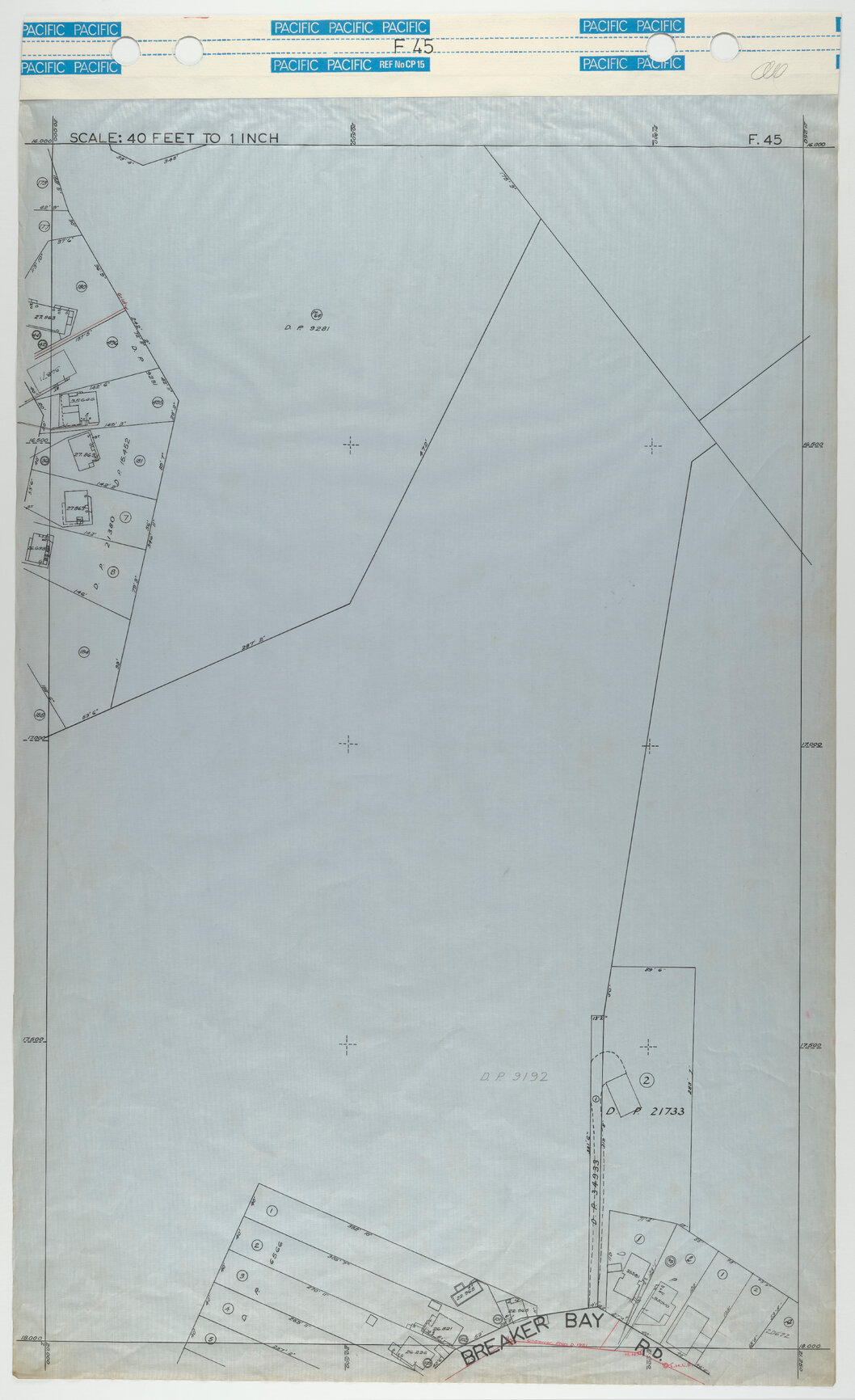 40 Foot to an Inch Record Sheet, sheet F45