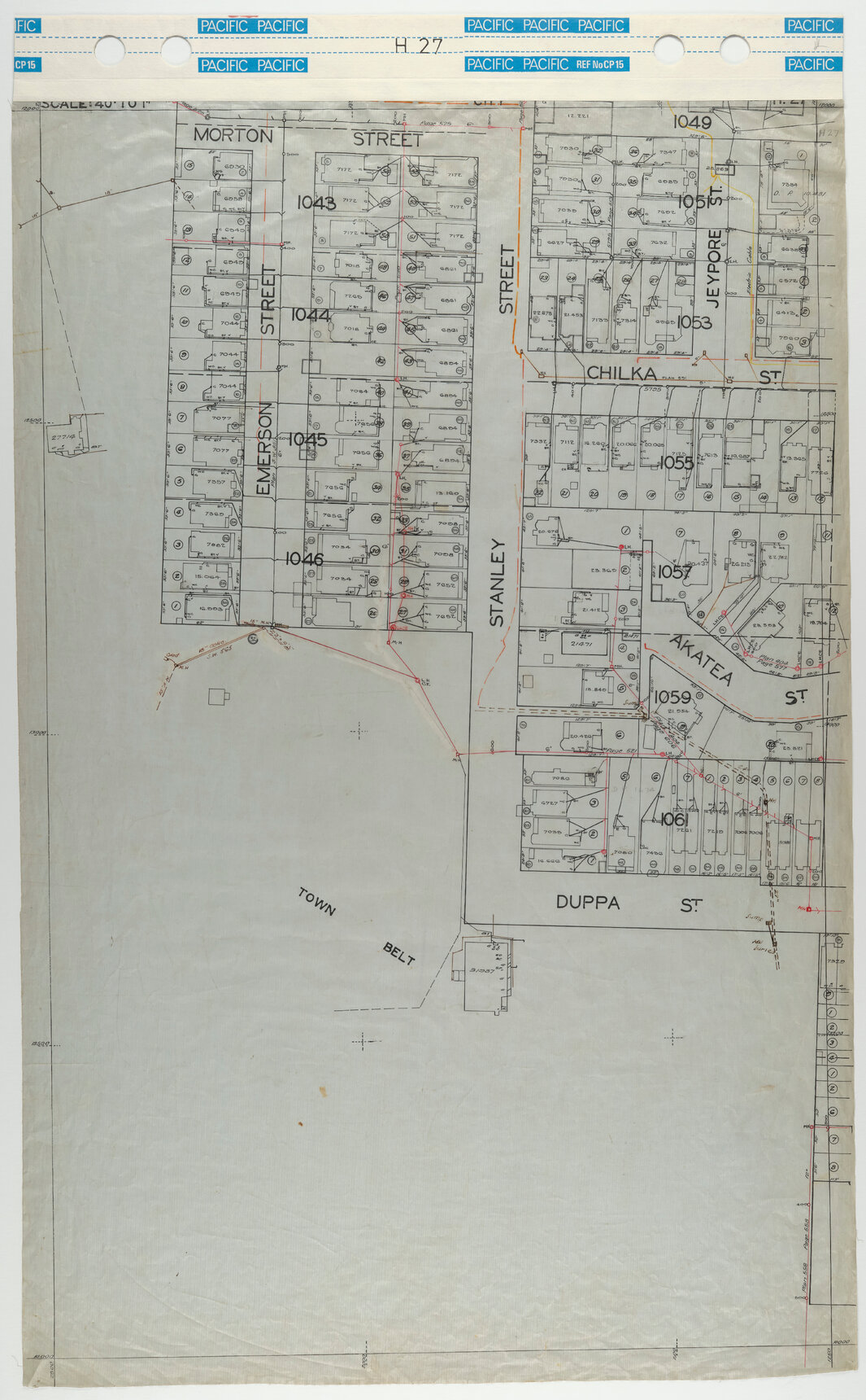 40 Foot to an Inch Record Sheet, sheet H27