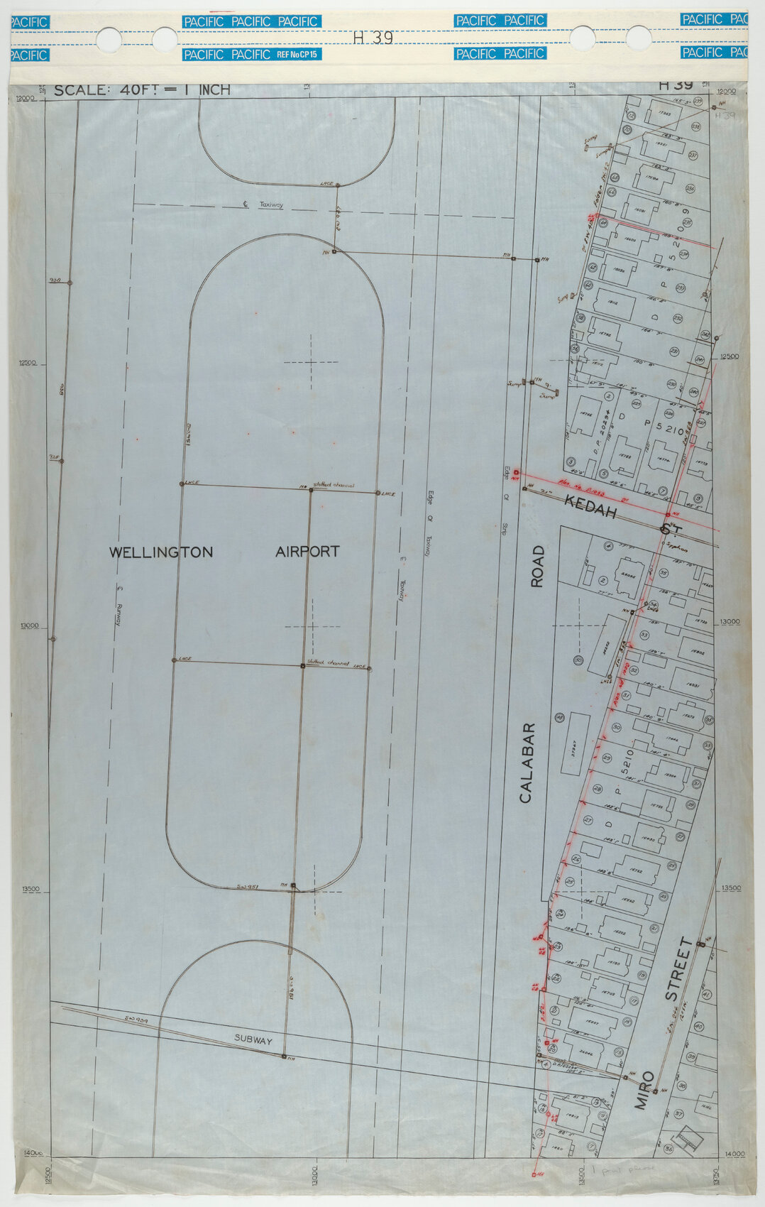 40 Foot to an Inch Record Sheet, sheet H39