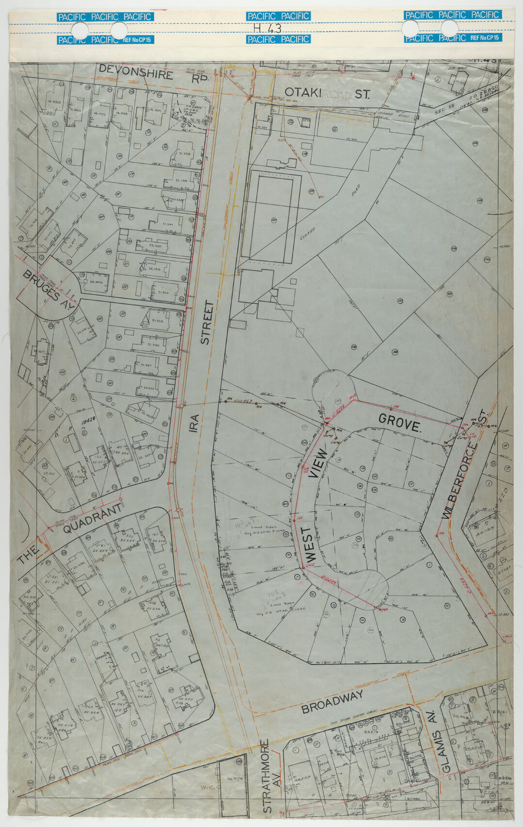 40 Foot to an Inch Record Sheet, sheet H43
