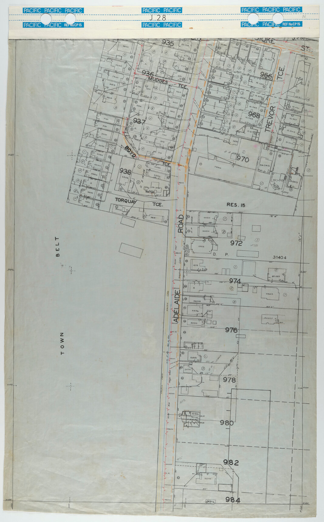 40 Foot to an Inch Record Sheet, sheet J28