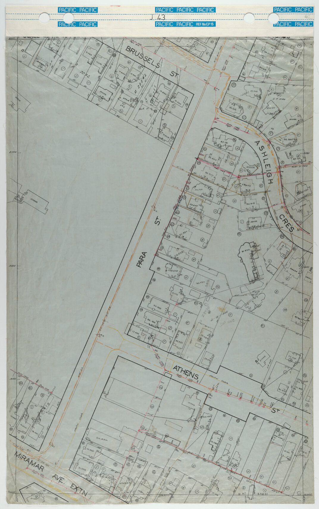 40 Foot to an Inch Record Sheet, sheet J43