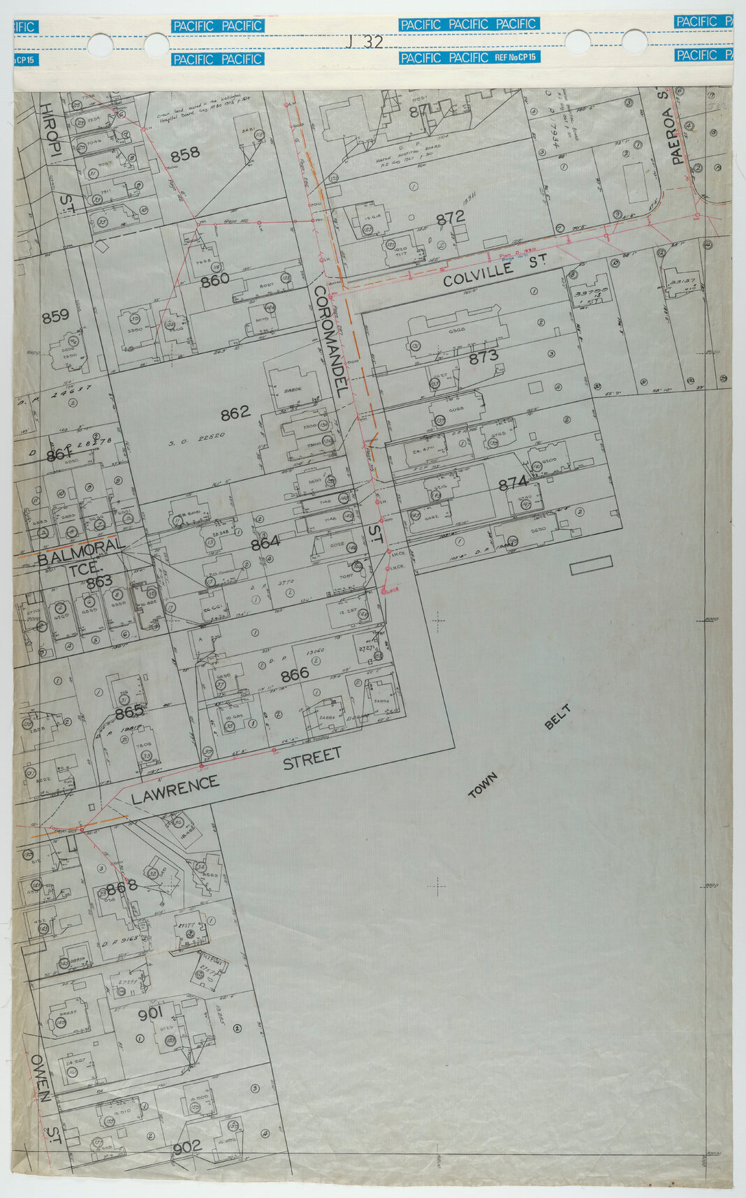 40 Foot to an Inch Record Sheet, sheet J32