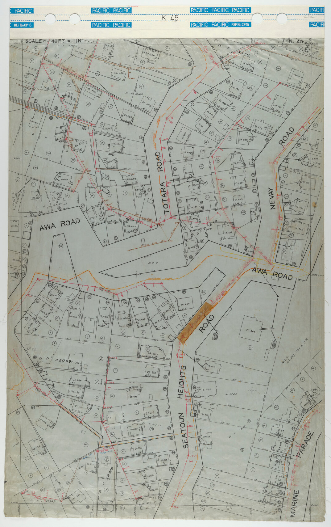 40 Foot to an Inch Record Sheet, sheet K45