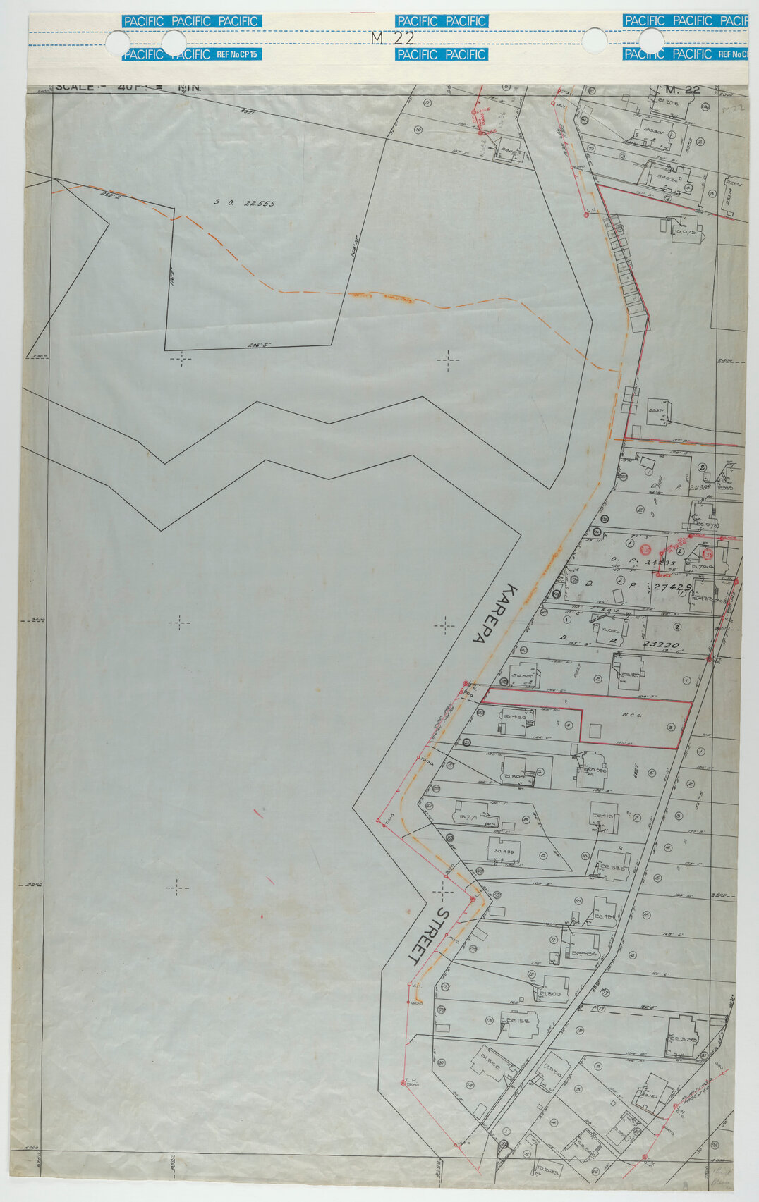 40 Foot to an Inch Record Sheet, sheet M22