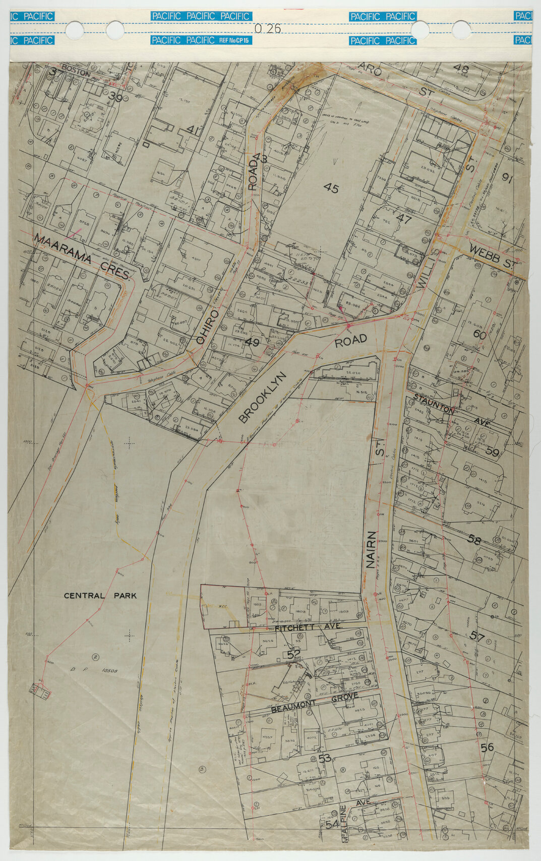 40 Foot to an Inch Record Sheet, sheet O26