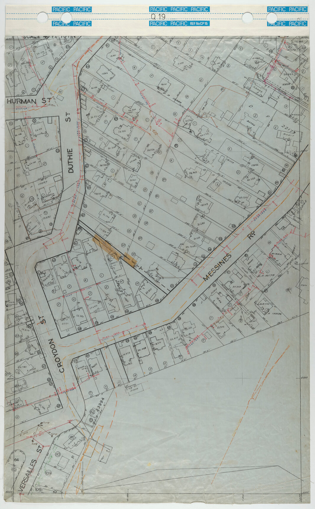 40 Foot to an Inch Record Sheet, sheet Q19
