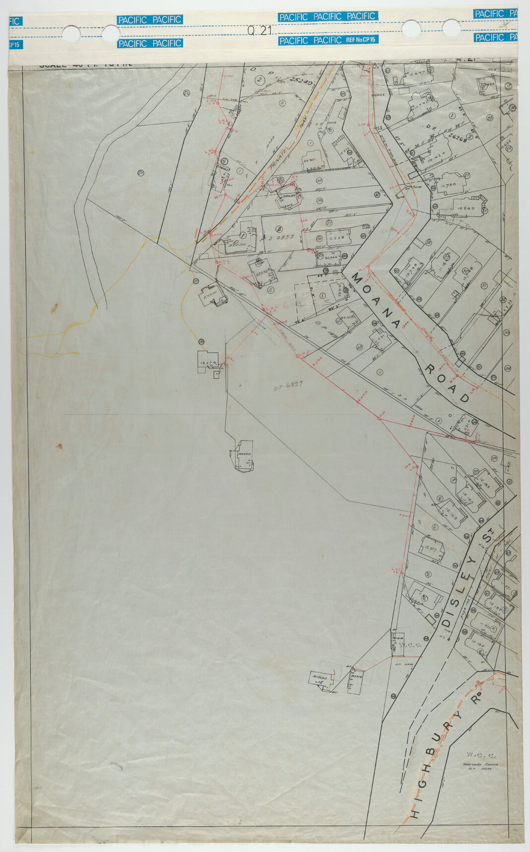 40 Foot to an Inch Record Sheet, sheet Q21