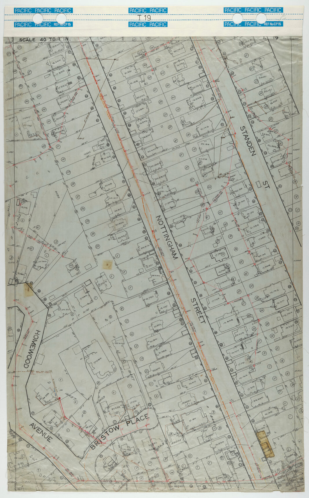 40 Foot to an Inch Record Sheet, sheet T19