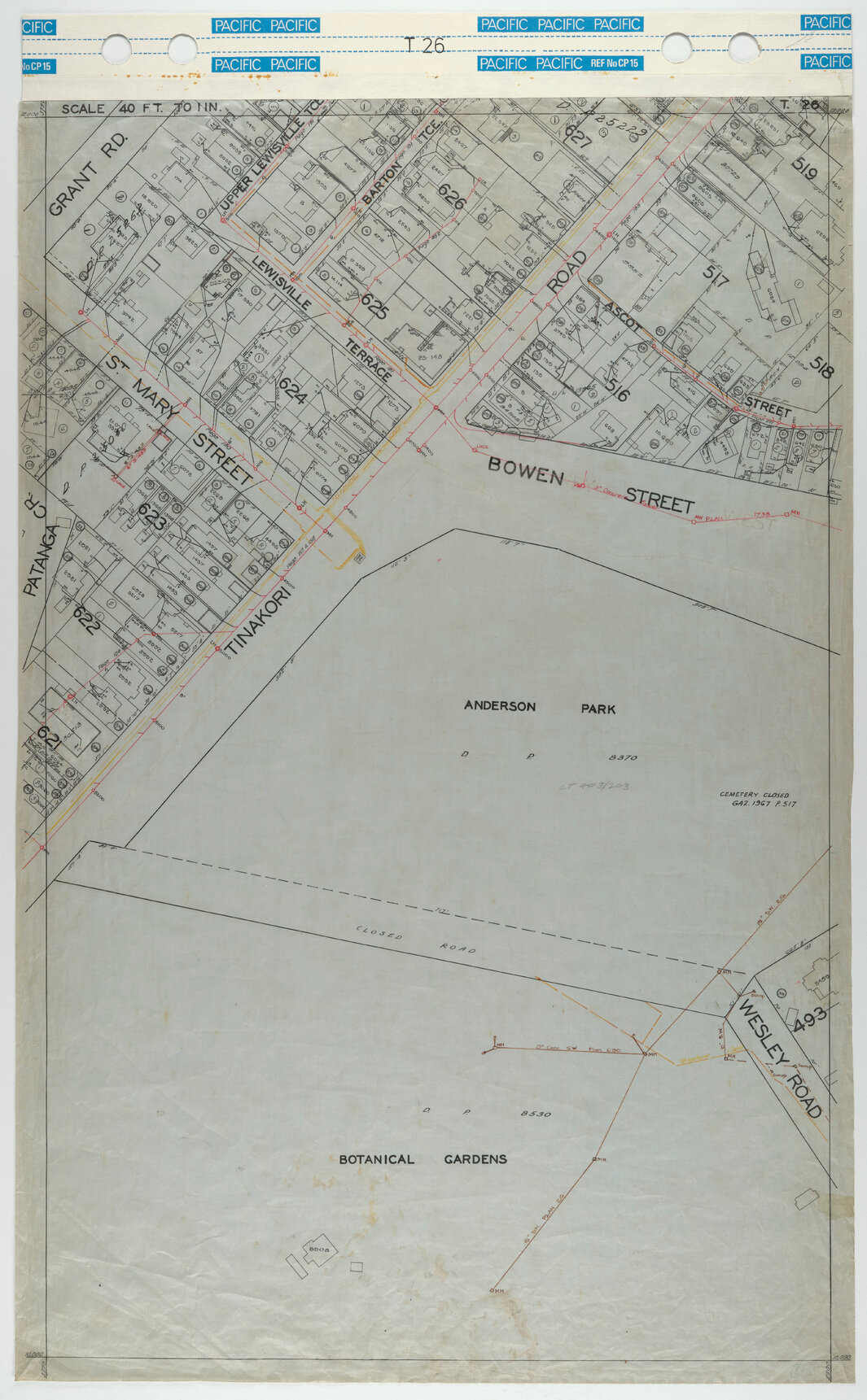 40 Foot to an Inch Record Sheet, sheet T26
