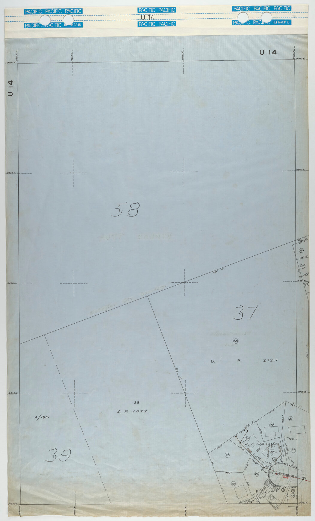 40 Foot to an Inch Record Sheet, sheet U14