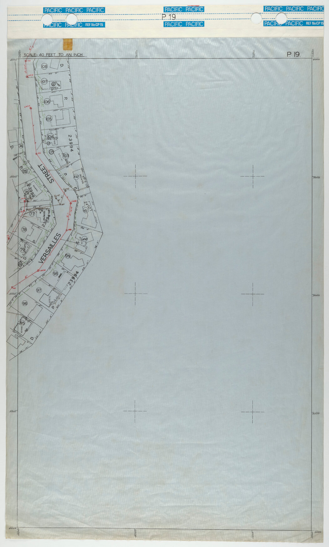 40 Foot to an Inch Record Sheet, sheet P19