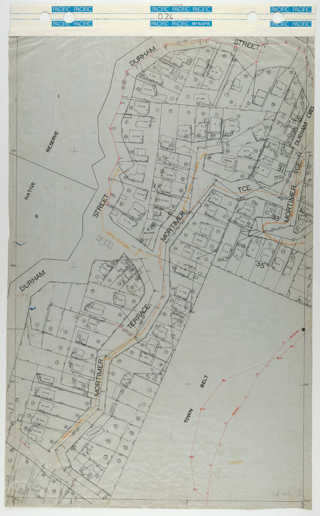 40 Foot to an Inch Record Sheet, sheet O24