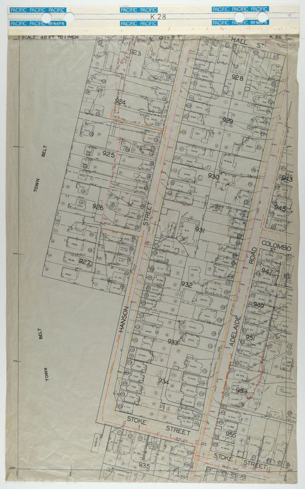 40 Foot to an Inch Record Sheet, sheet K28