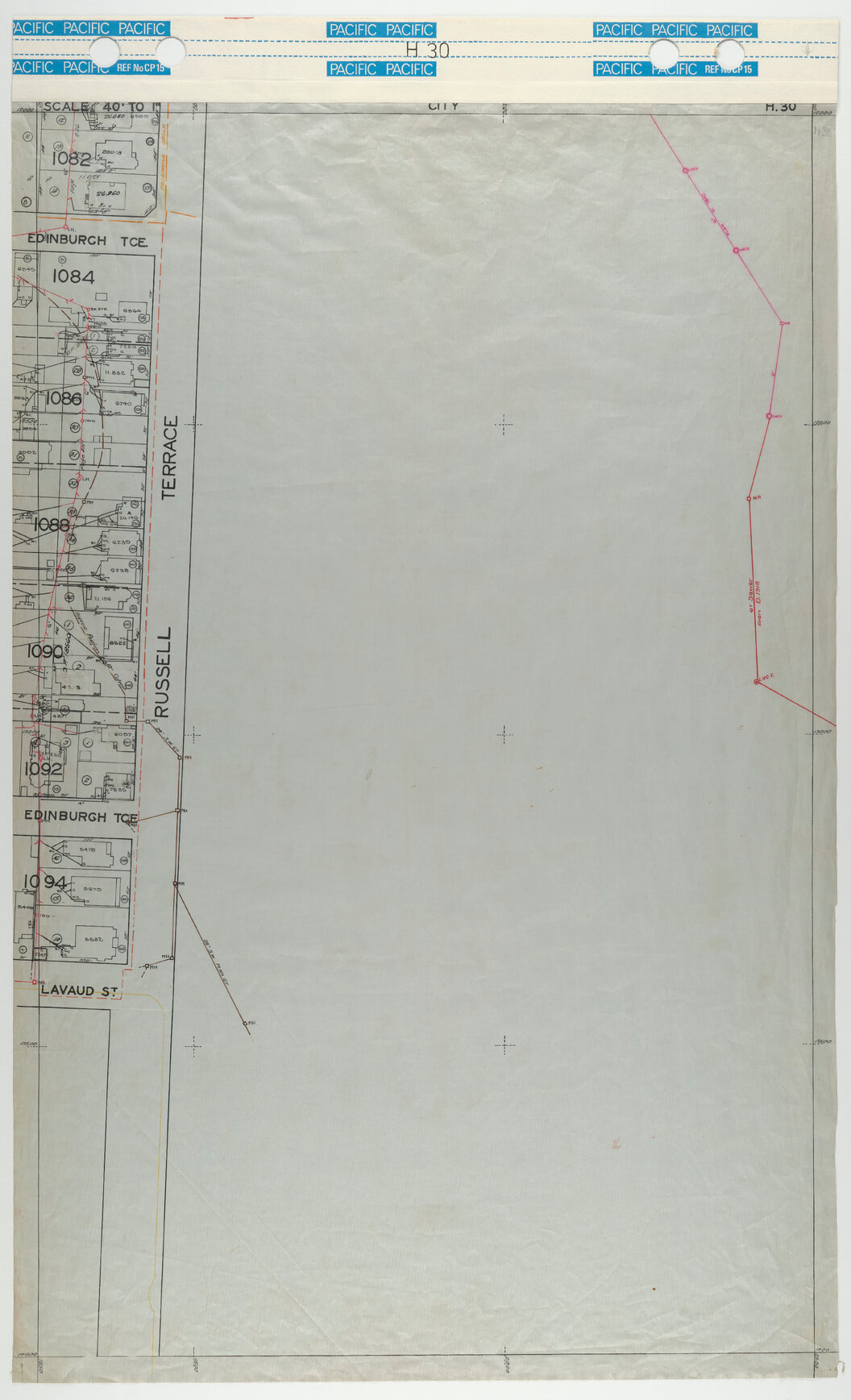 40 Foot to an Inch Record Sheet, sheet H30