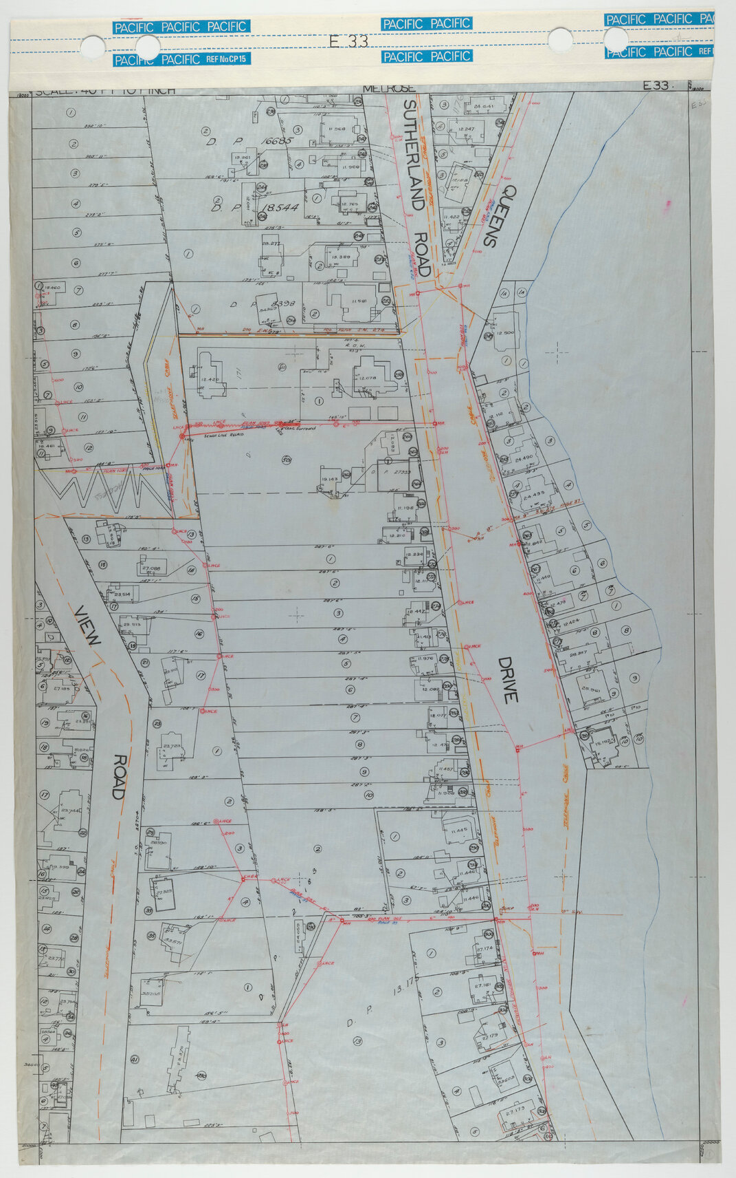 40 Foot to an Inch Record Sheet, sheet E33