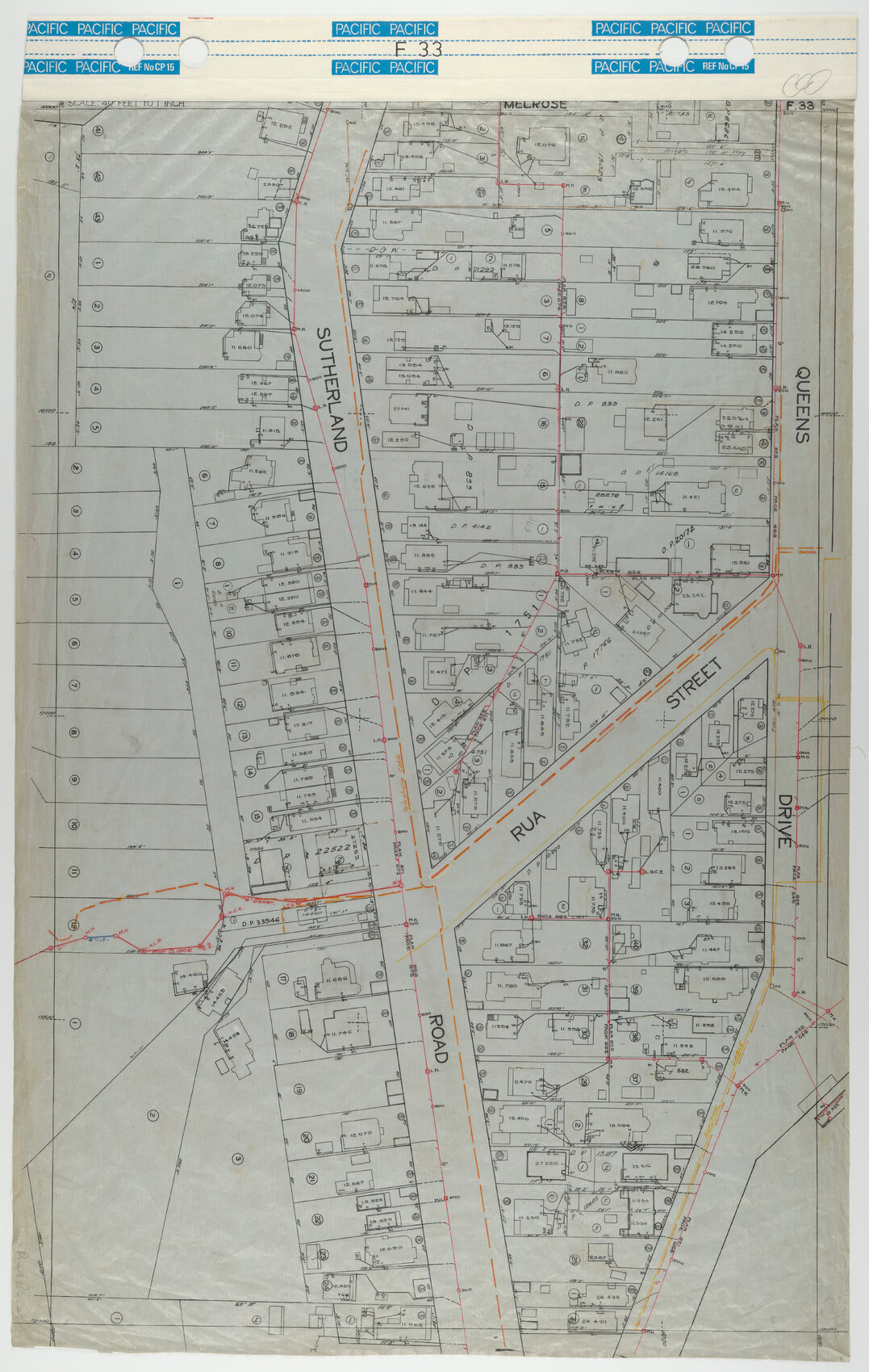 40 Foot to an Inch Record Sheet, sheet F33