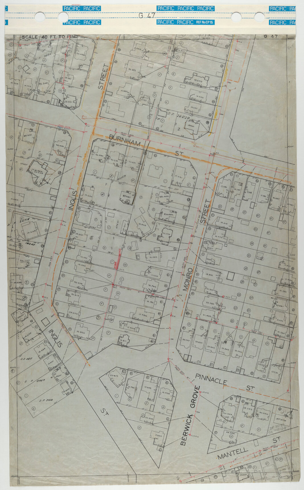40 Foot to an Inch Record Sheet, sheet G47