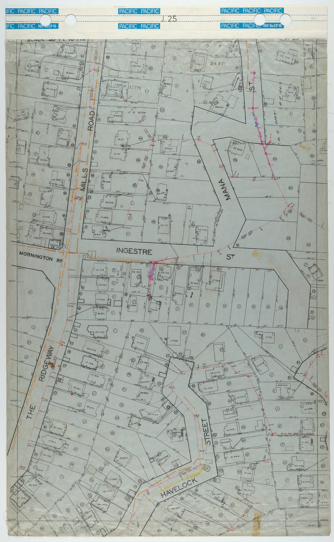 40 Foot to an Inch Record Sheet, sheet J25